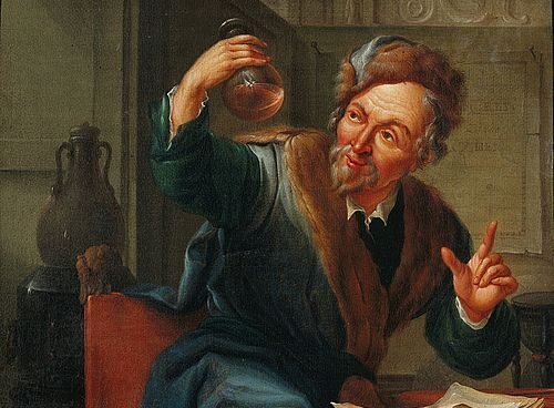 L0025949 A physician or apothecary examining a flask at a casement. Credit: Wellcome Library, London. Wellcome Images images@wellcome.ac.uk http://wellcomeimages.org A physician or alchemist examining a flask at a casement. Oil painting by Willem Joseph Laquy. Painting 1780 By: Willem Joseph LaquyPublished: - Copyrighted work available under Creative Commons Attribution only licence CC BY 4.0 http://creativecommons.org/licenses/by/4.0/